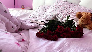 Curly Blonde Teen Records Solo Dildo Masturbation More at