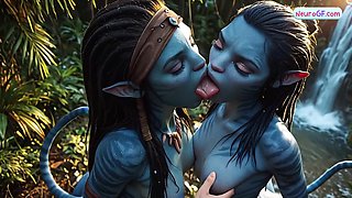 Pandora moonlight guides blue anime Avatar honeys to taste human meatpipe