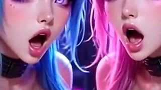 Two Lovely Girls Bounce Boobs, Ai Animation