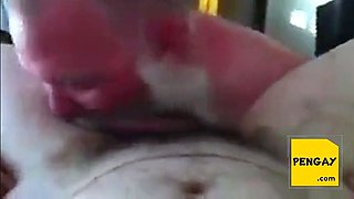 Bearded Daddy Sucks Big Cock
