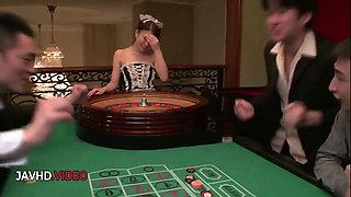 Slim Maki Horiguchi Gives Double Blowjob Then Joins Group Sex Fun