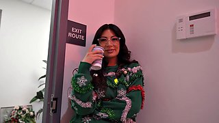 Big Tits Latina MILF Coworker Cami Strella Gets Pounded Hard in Horny Office Christmas Party Hookup