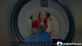 Horny Redhead Trapped in Washer Gets Deep Hardcore Doggy Style