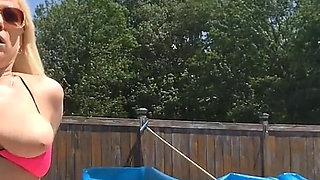 Poolside Bikini Tits Bouncing Orgasm