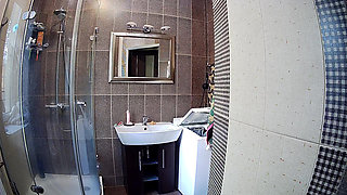 Shower: Hot Petite Girl Stella Enjoying Her Steamy Shower Time