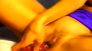 Innocent Busty blonde fingering and toying pussy