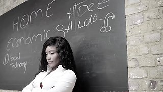 Lesbian students sharing their strapon