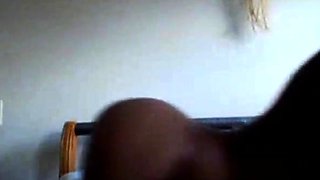 Slim ebony beauty pleasures herself on webcam