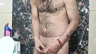 indian desi man sex and show shower shoe and masterbation