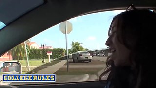 College rules - schoolgirls submit the nastiest video with public flashing, oral jobs, and hot dreams