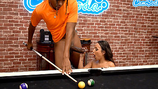 Petite Latina Switches the Cue with a BBC and Gets a Creampie