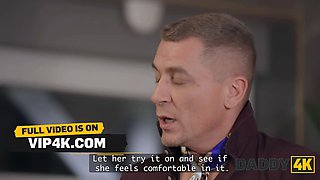 Daddy4k. my dad is interviewing my girlfriend while he bangs her
