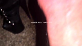 Outdoor sex in POV with a brunette amateur hottie fucked