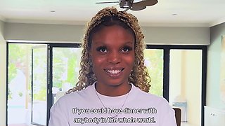 Cute Big Tits Black Teen Blows Big Cock