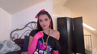 Zara's Sultry '80s Jerk off Instruction 4K POV Neon Seduction Awaits!