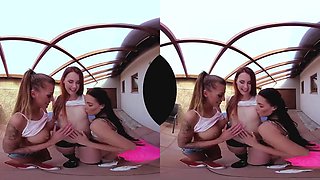 Table tennis trio: Blowjob, Cowgirl  Teen VR Porn