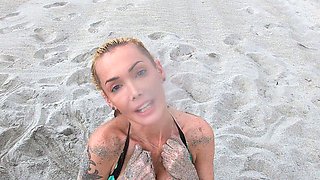 Beautiful European blonde solo masturbating