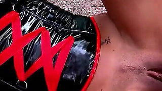 Crazy threesome with skinny Milf and big cocks in the forest