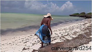 Extreme Flashing At A Public Beach In Africa