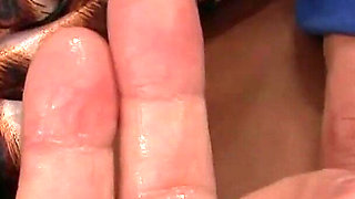 Blonde Japanese Babe Squirts Before Blowing a Guy With Big Cock