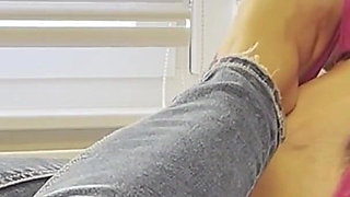 Pink High Heels Foot Worship - Valeria Night side View