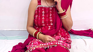 Indian Wife Video Call with Husband Seducing but Wife Cheats on a Husband While Having Sex with Devar in Hindi