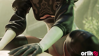 2b Big Ass Anal Cowgirl Fuck After Sloppy Blowjob - Nier Automata 3D Porn