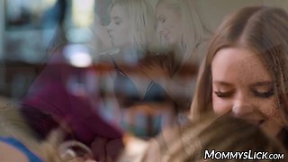 Rachael Cavalli and Jill Kassidy welcome two lesbian guests with group pussy feast