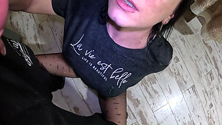 Smoking, Masturbation & Triple Facial on My Pantyhose & Shirt - Hardcore Fetish Play