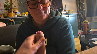 Took My Cock Out and Got Helped by Working Girl in Glasses