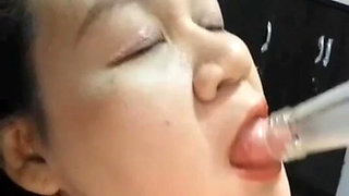 Hot Sexy Wife Insert Bottle in Pussy