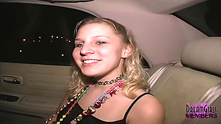 College girl fingers her pussy in my back seat