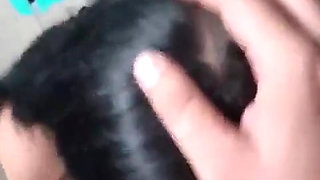 Slutty Neighbor's Wife in Red Dress Sucks Me off on Public Stairwell