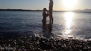 Romantic Sex at a Public Beach