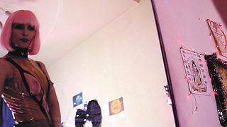 Fetish dominatrix latex oil tits pink hair Mistress Goddess