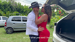 The Boss is here! I fuck my Ebony MILF secretary in my car outdoors! Zack Whiter & Carla Morelli