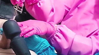 2 sadistic nurse tormenting slave with sounding