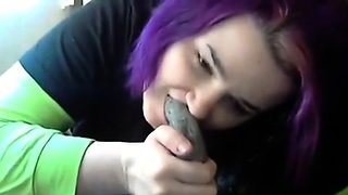 Emo Goth Girl's Foot Fetish Webcam Show