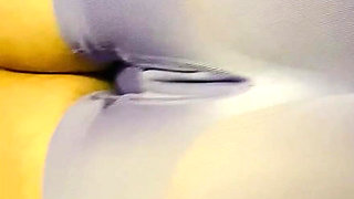 Perfect Cameltoe in Tight Purple Yoga Shorts