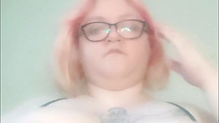Amputated Fat BBW Playing with Her Huge Tits - Amateur Slow Motion