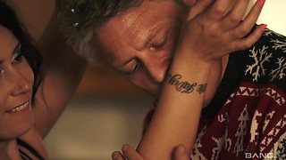 Fit Brunette British MILF Belle O'Hara Gets Fucked Hard On the Kitchen Table On X-mas Eve