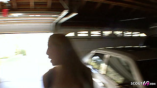 Blonde Teen with small Tits talk to Fuck by older Guy next Door when his Wife is away