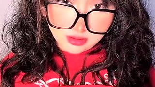 Busty japanese girl spreads pink wet cunt in close up