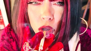 Velvet & Cigarettes! Tina Snua Chain Smoking 2 Cork 100 Cigarettes - Drifting OMI OME Snap Inhales Smoker