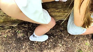 Blonde Babe RISKS being caught FUCKING in the PARK -