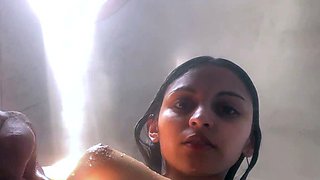 Sexy Latina Fingering in the Shower