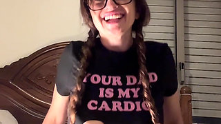 Nerdy Girl Showing Her Feet And Being Silly