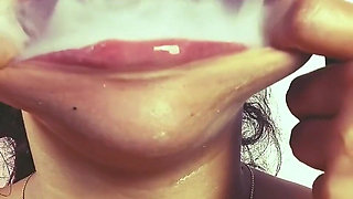 Obeying my master's orders by smoking and sucking cock