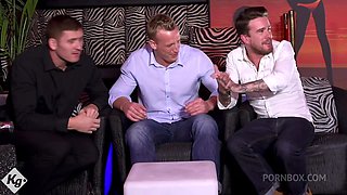 Busty Blonde Pole Dancer Takes On Stag Party Lads In a Wild Gangbang