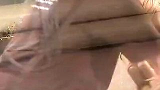 Hogtied Asian mature gets tits and pussy punished hard